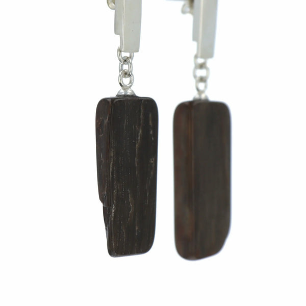 Boucles d'oreilles Bois Fossilisé 2 La Taillerie