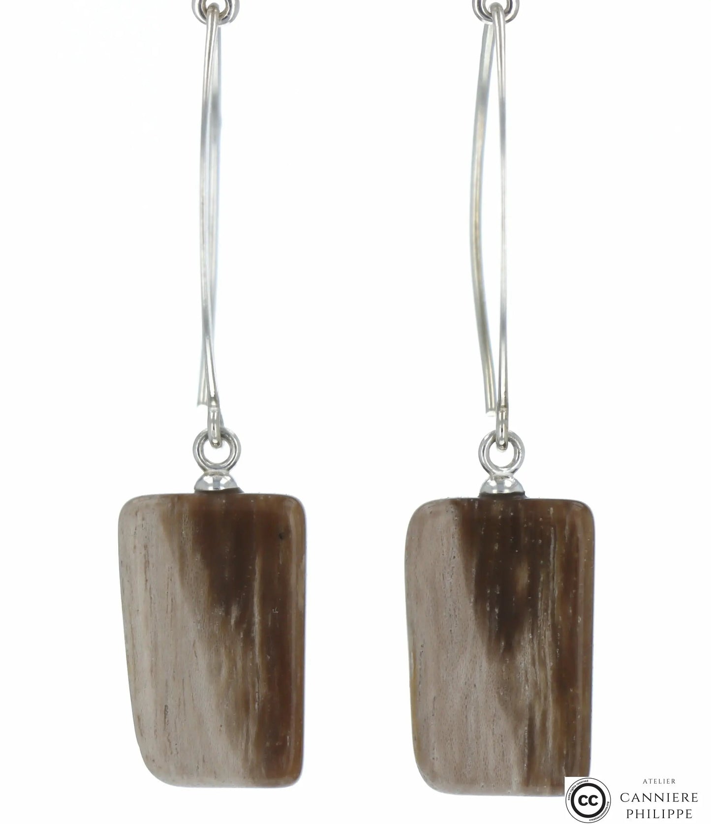 Boucles d'oreilles Bois Fossilisé 1 La Taillerie