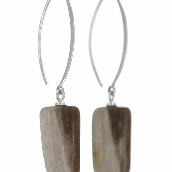 Boucles d'oreilles Bois Fossilisé 1 La Taillerie