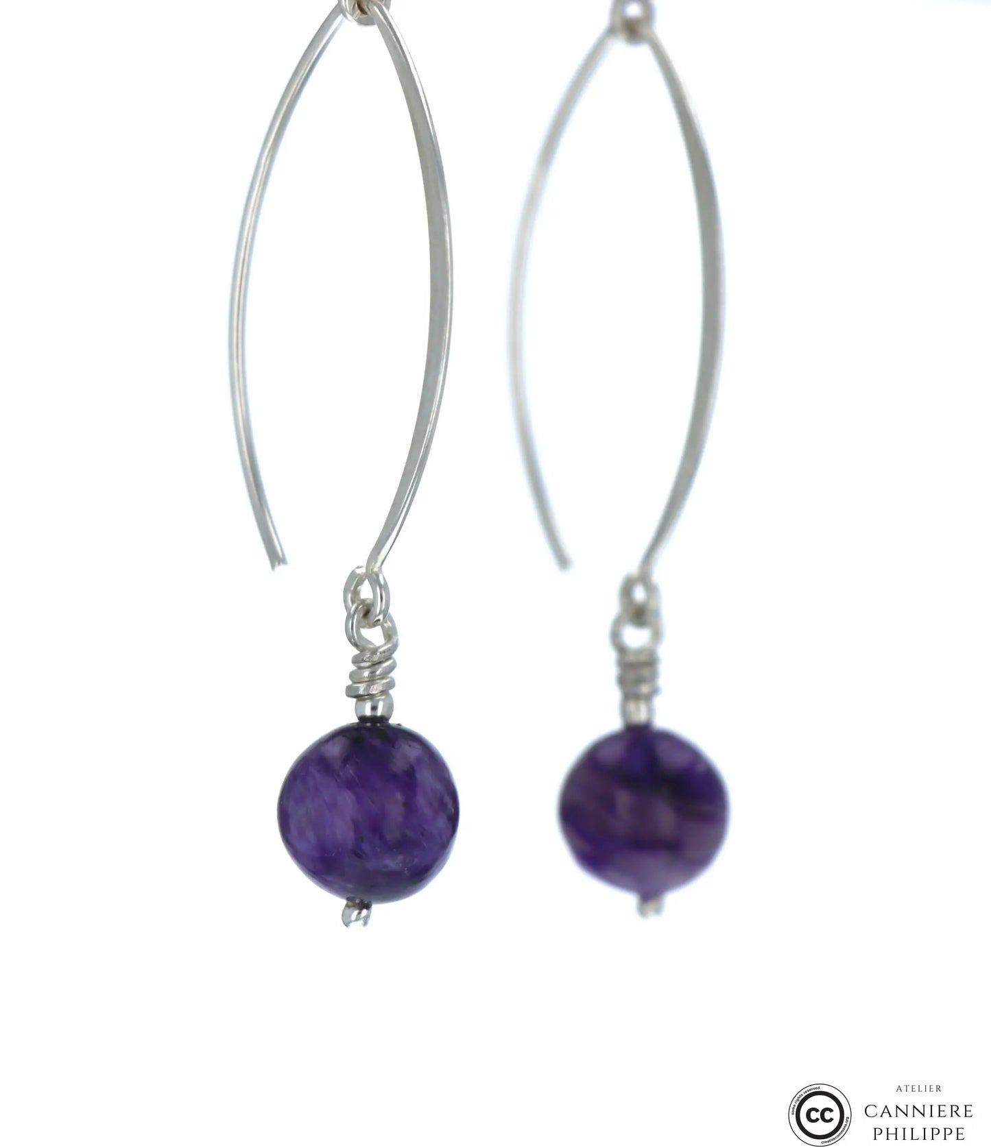 Boucles d'oreilles Charoite 2 La Taillerie