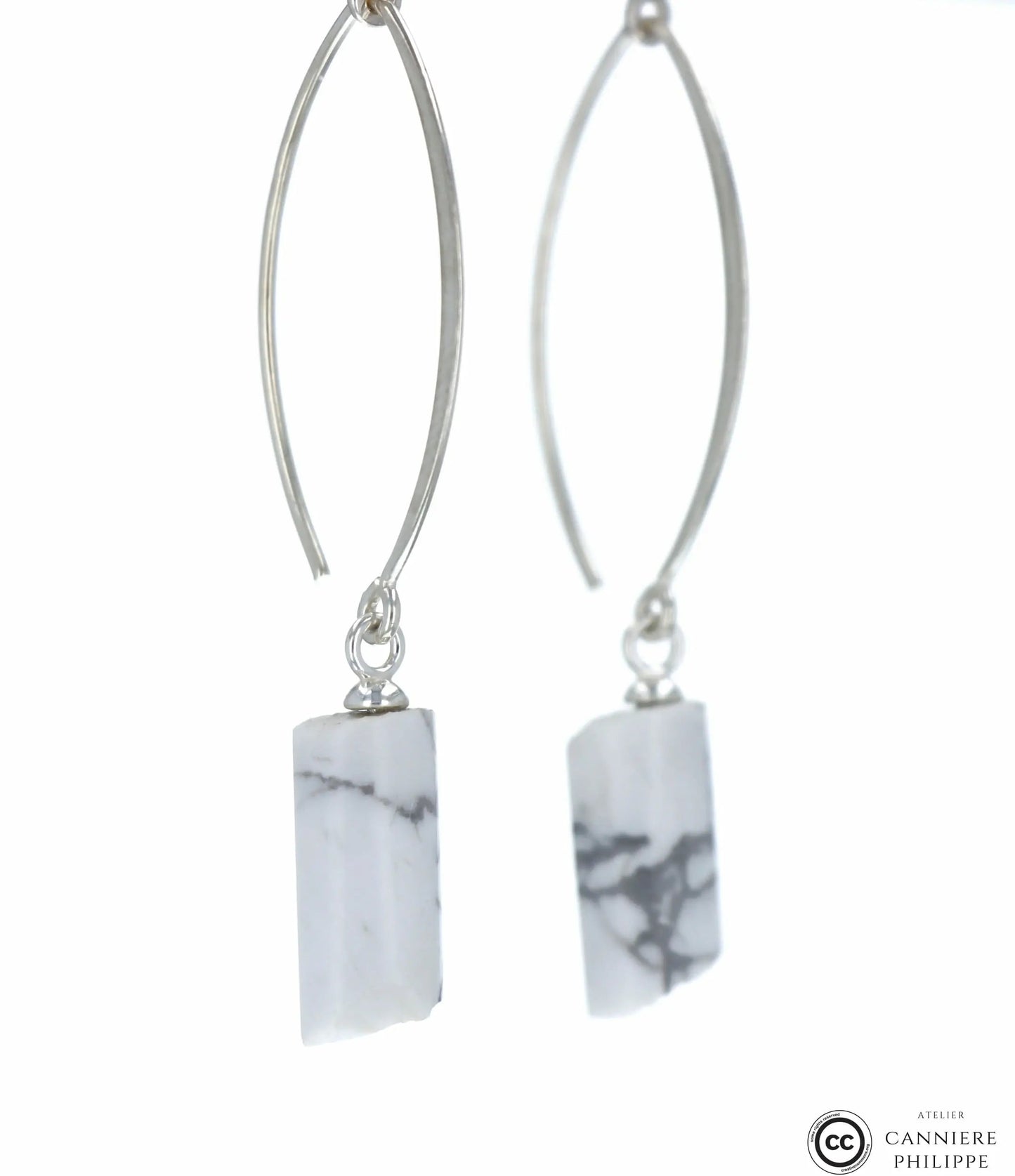 Boucles d'oreilles Howlite 1 La Taillerie