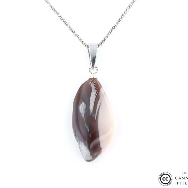 Pendentif Agate du Botswana 1 La Taillerie