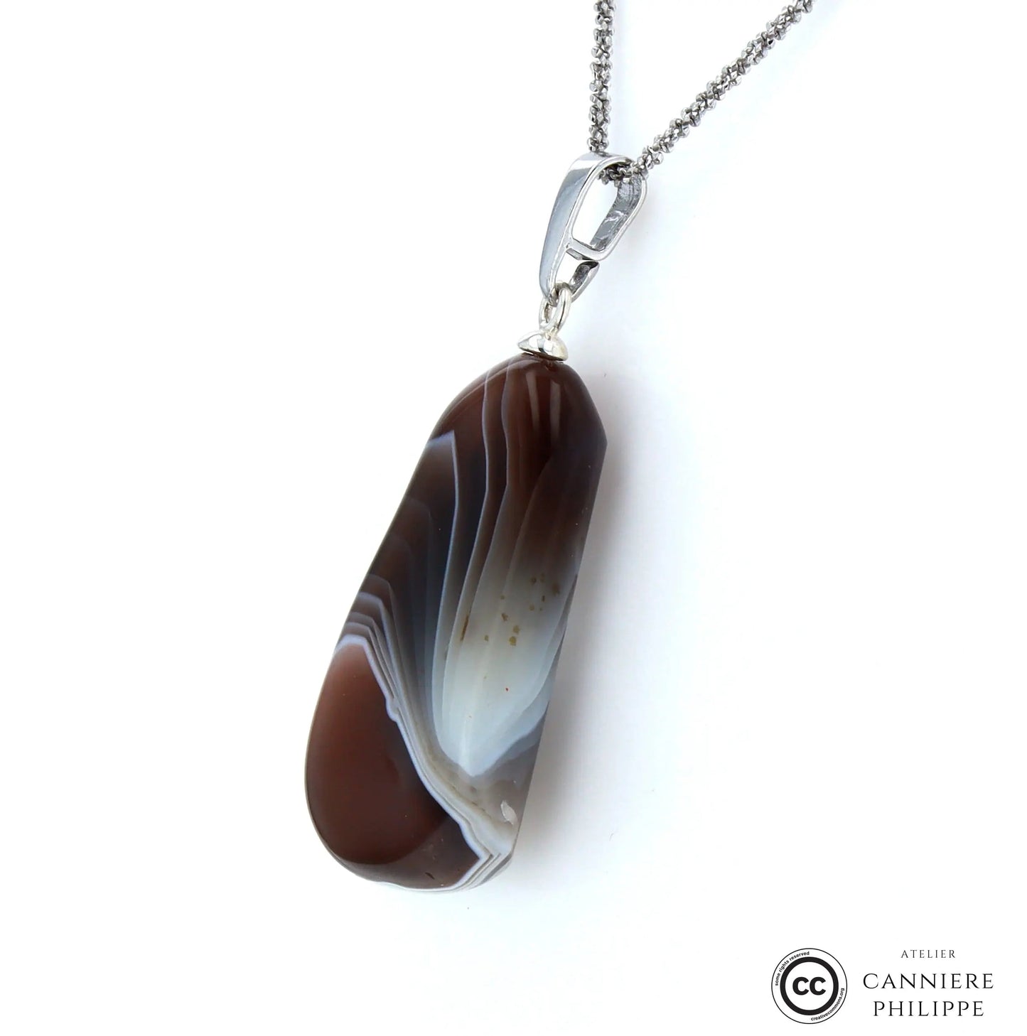 Pendentif Agate Zonée 1 La Taillerie