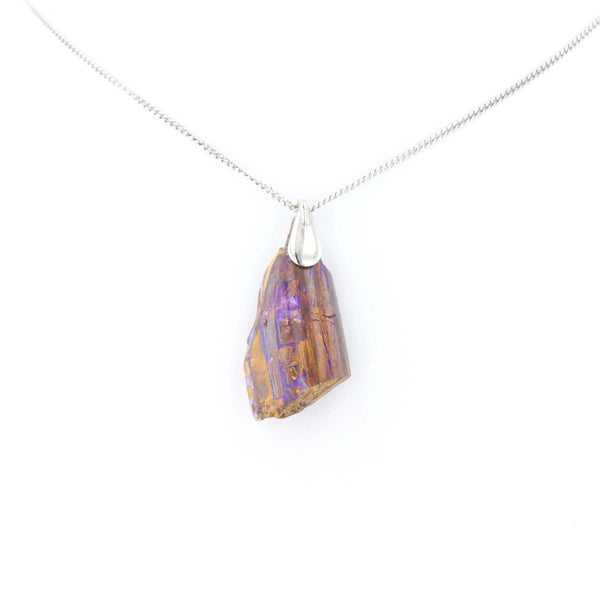 Pendentif Opale Bois Fossile 3 La Taillerie
