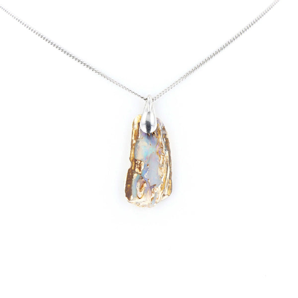 Pendentif Opale Bois Fossile 5 La Taillerie