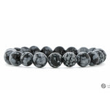 Bracelet Obsidienne Flocon de neige Perle Ma boutique