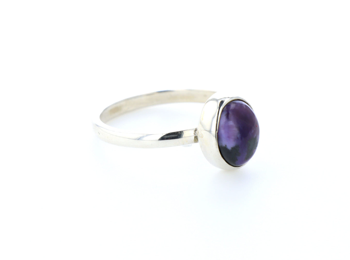 Bague charoïte naturelle｜Argent 925 Poinçonné