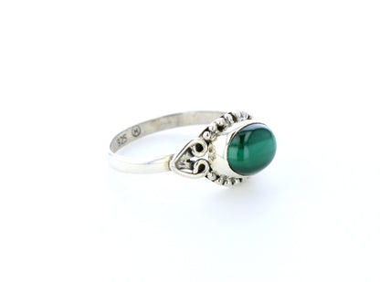 Bague malachite naturelle｜Argent 925