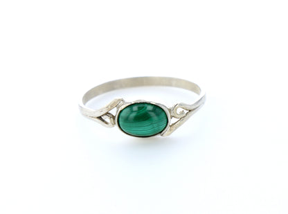 Bague malachite naturelle｜Argent 925
