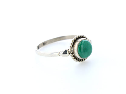 Bague malachite naturelle｜Argent 925