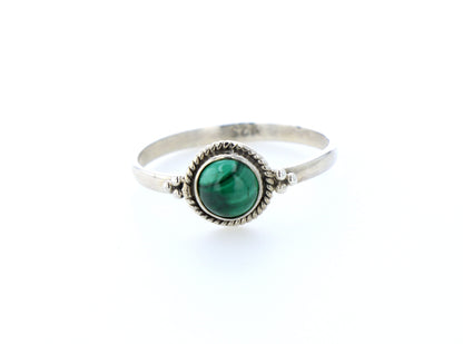 Bague malachite naturelle｜Argent 925