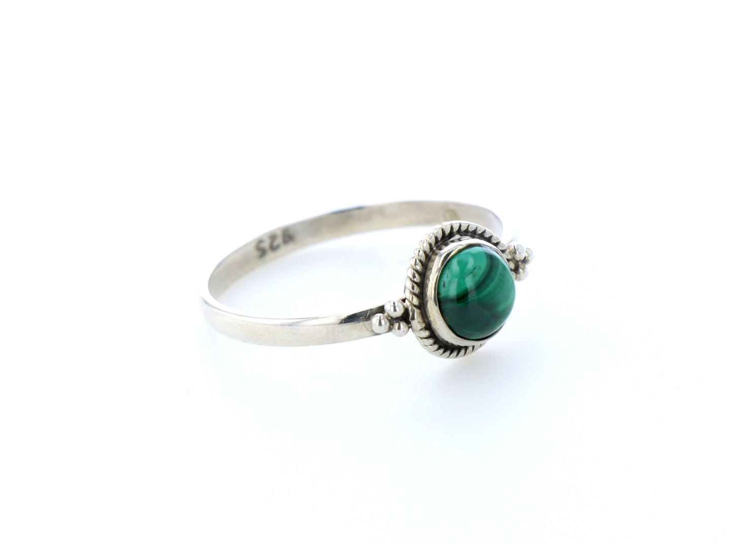 Bague malachite naturelle｜Argent 925