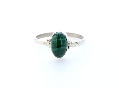 Bague malachite naturelle｜Argent 925