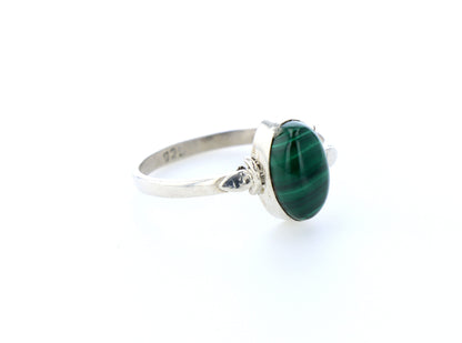 Bague malachite naturelle｜Argent 925