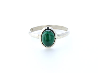 Bague malachite naturelle｜Argent 925