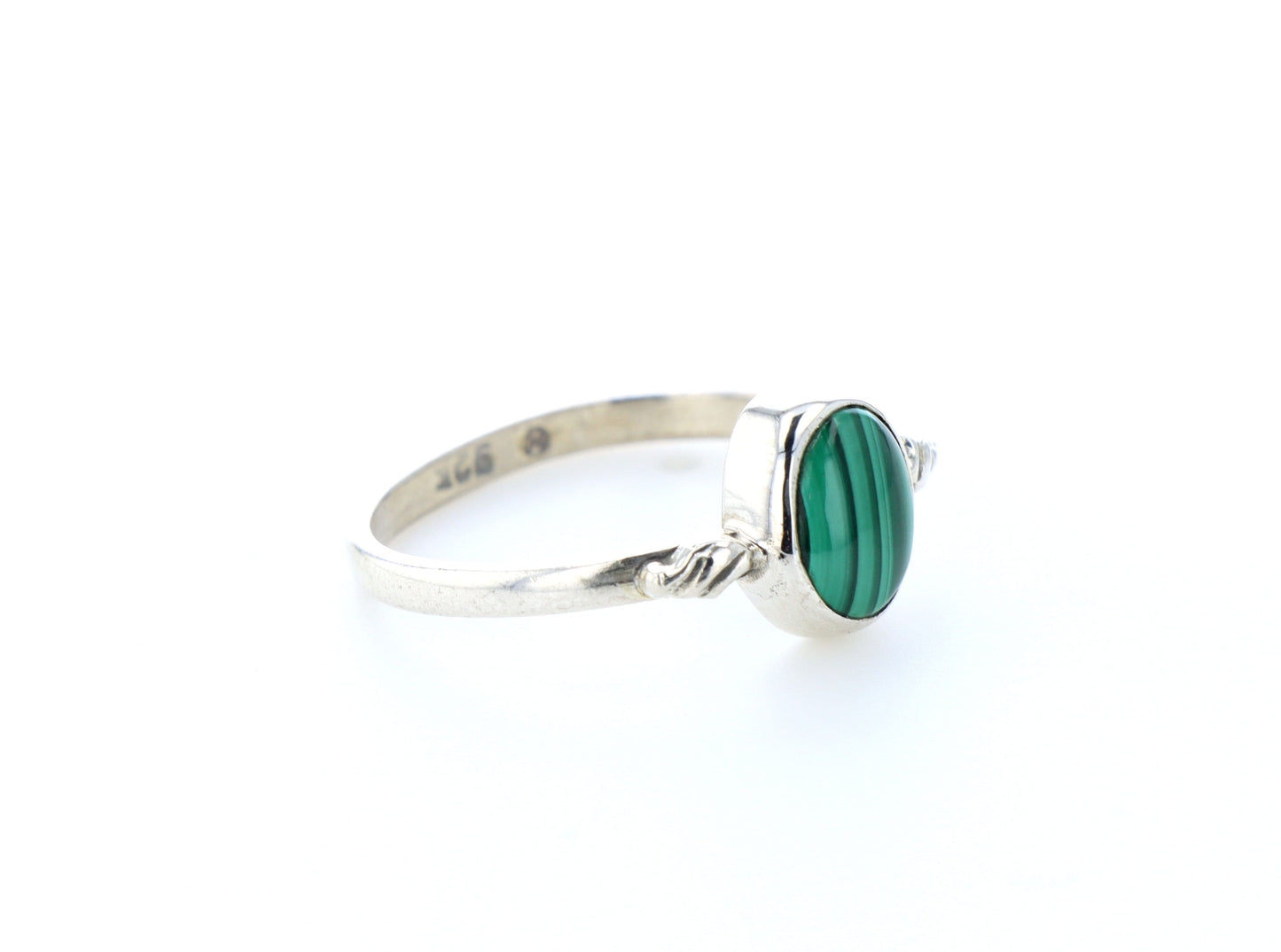 Bague malachite naturelle｜Argent 925