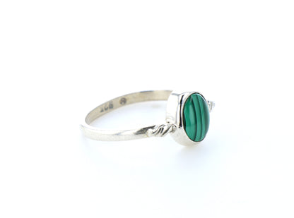 Bague malachite naturelle｜Argent 925