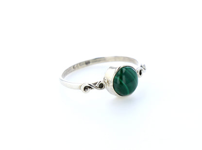 Bague malachite naturelle｜Argent 925