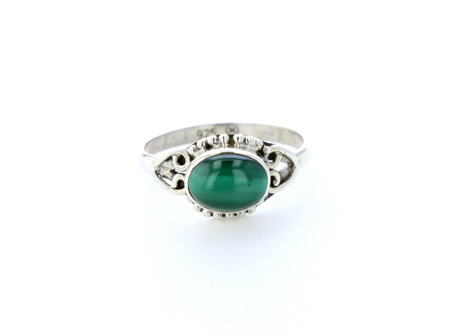 Bague malachite naturelle｜Argent 925