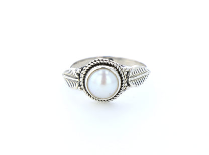 Bague nacre naturelle｜Argent 925