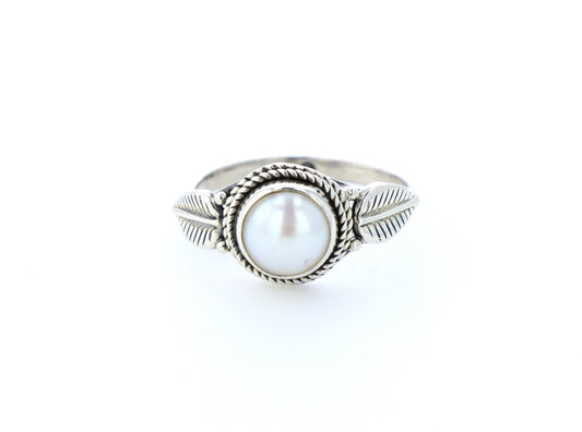 Bague nacre naturelle｜Argent 925