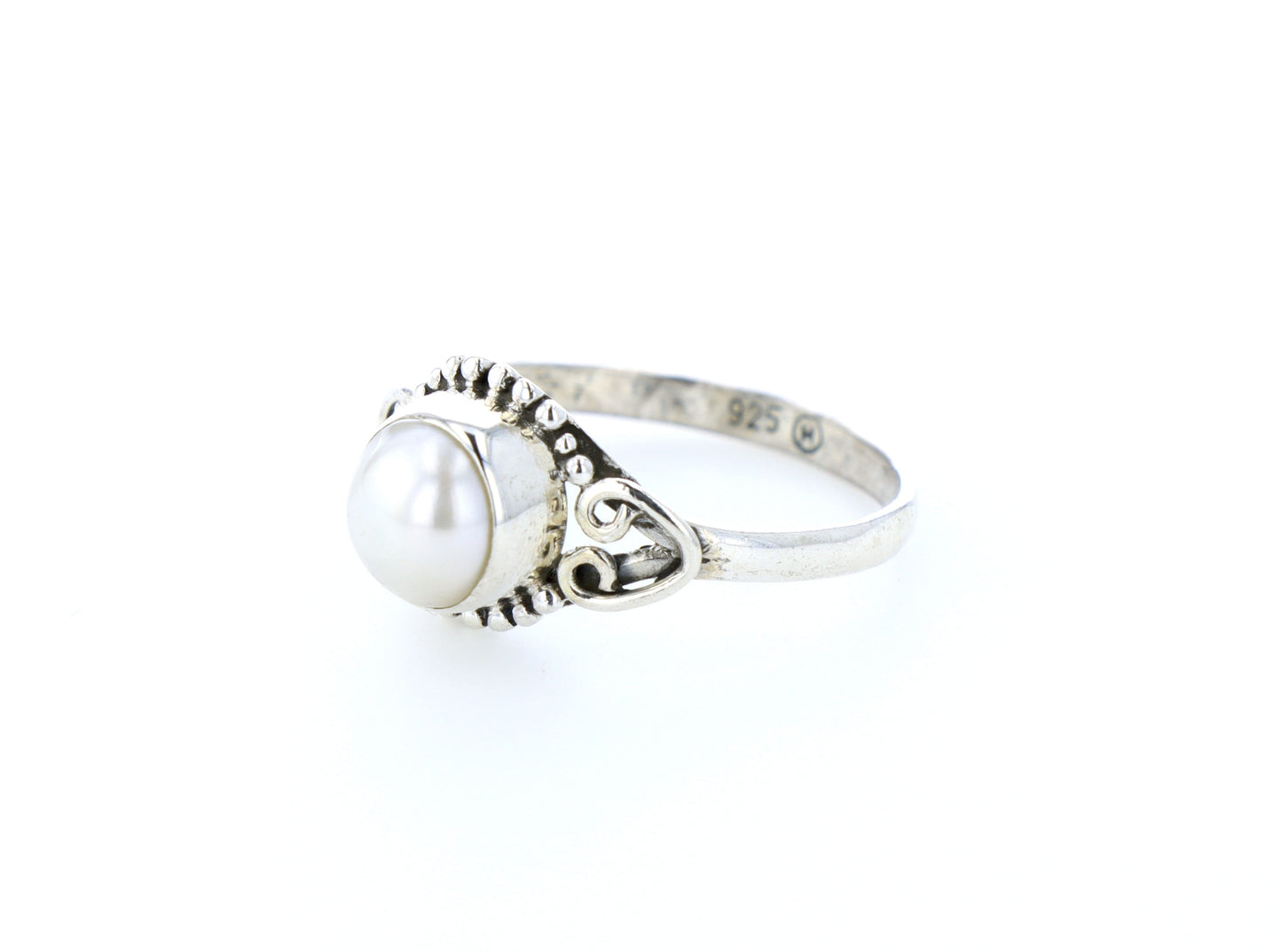 Bague nacre naturelle｜Argent 925