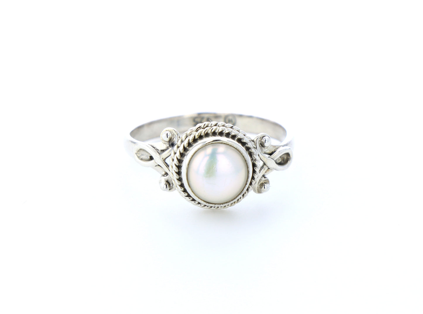Bague nacre naturelle｜Argent 925