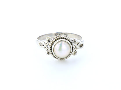 Bague nacre naturelle｜Argent 925
