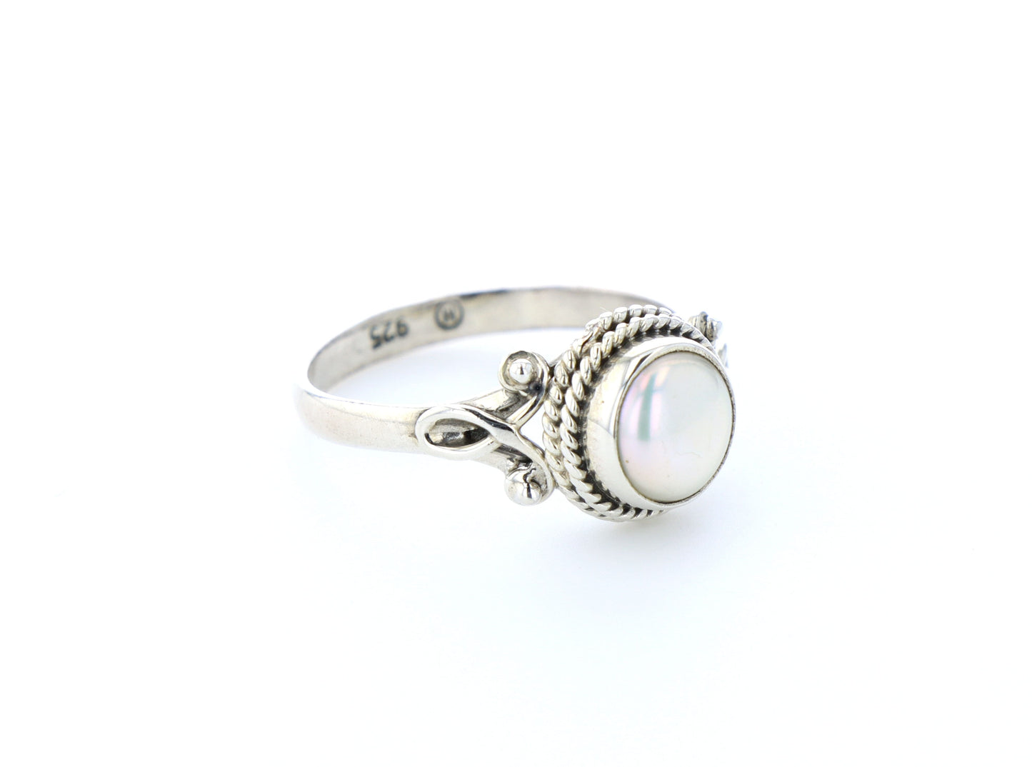 Bague nacre naturelle｜Argent 925
