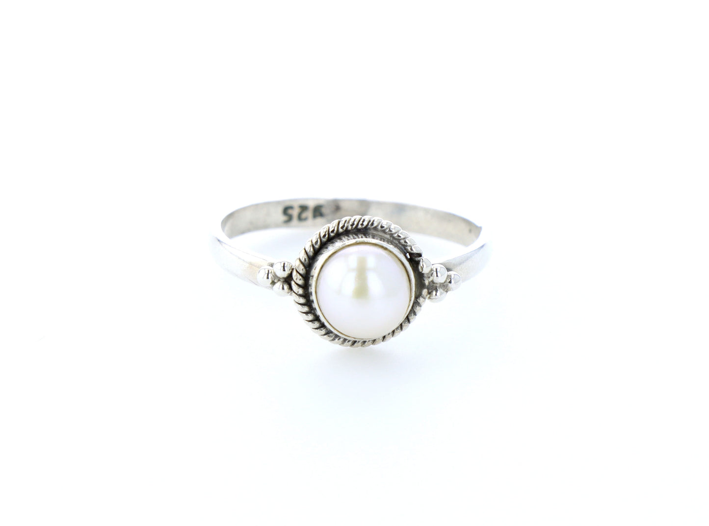 Bague nacre naturelle｜Argent 925