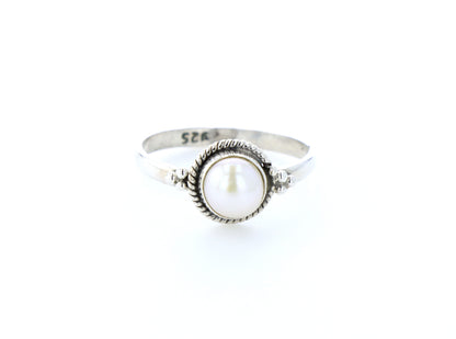 Bague nacre naturelle｜Argent 925