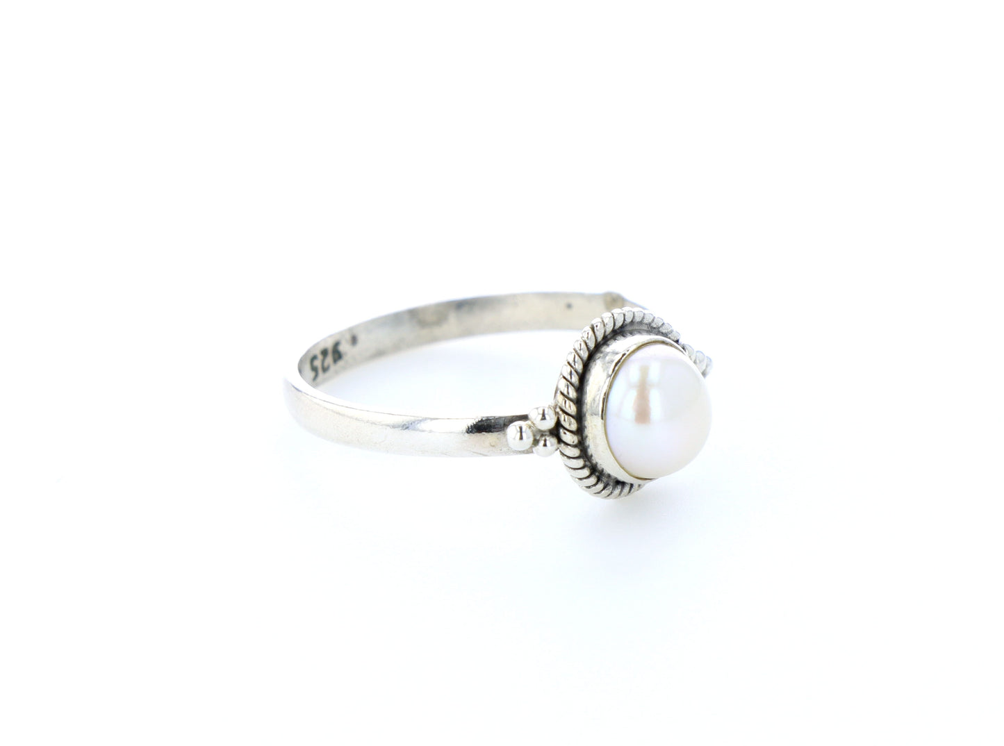 Bague nacre naturelle｜Argent 925