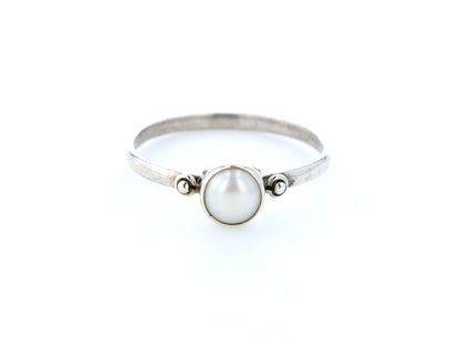 Bague nacre naturelle｜Argent 925