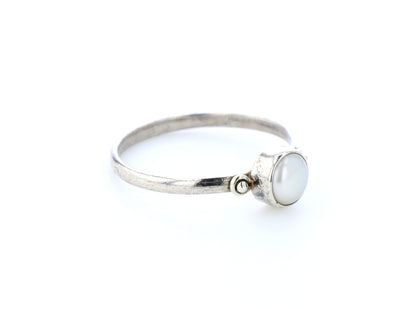 Bague nacre naturelle｜Argent 925