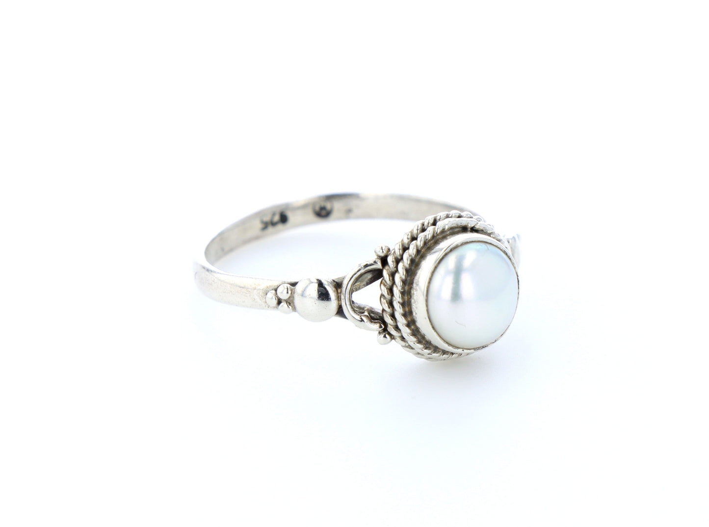Bague nacre naturelle｜Argent 925