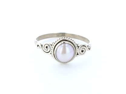 Bague nacre naturelle｜Argent 925