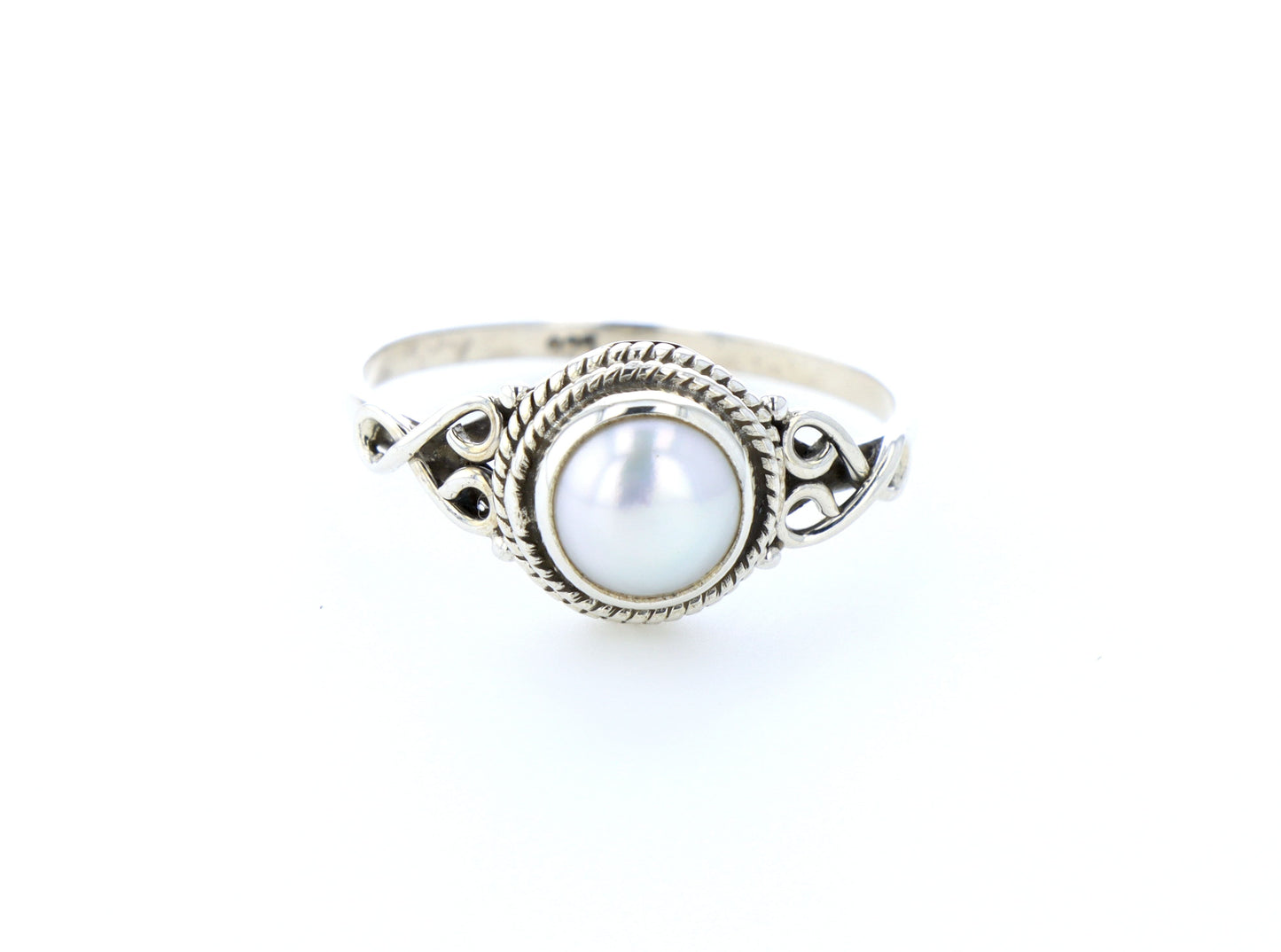 Bague nacre naturelle｜Argent 925