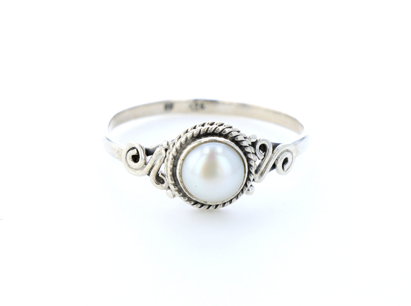 Bague nacre naturelle｜Argent 925
