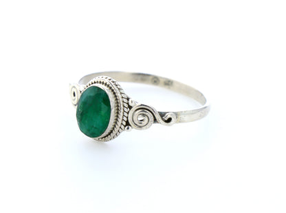 Bague émeraude indienne naturelle｜Argent 925