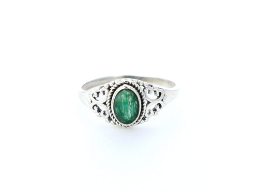 Bague émeraude indienne naturelle｜Argent 925