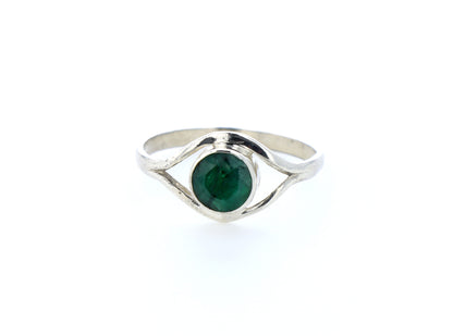 Bague émeraude indienne naturelle｜Argent 925
