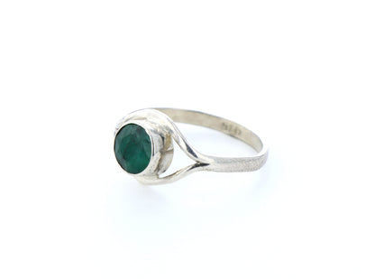 Bague émeraude indienne naturelle｜Argent 925