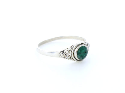 Bague émeraude indienne naturelle｜Argent 925