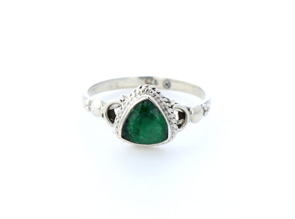 Bague émeraude indienne naturelle｜Argent 925