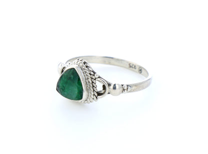 Bague émeraude indienne naturelle｜Argent 925