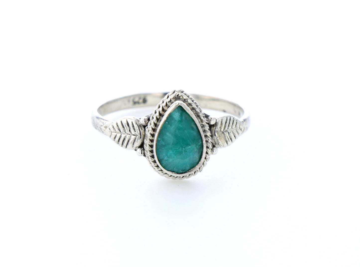Bague émeraude indienne naturelle｜Argent 925