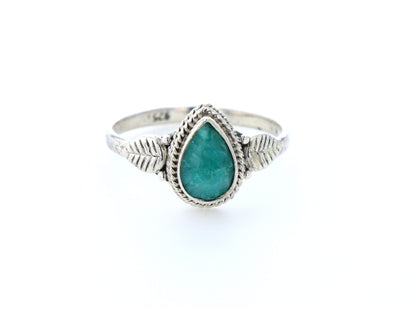 Bague émeraude indienne naturelle｜Argent 925