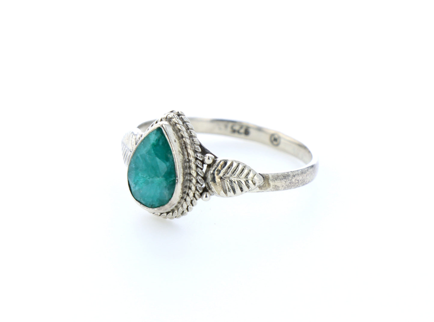 Bague émeraude indienne naturelle｜Argent 925