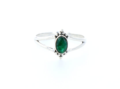 Bague émeraude indienne naturelle｜Argent 925