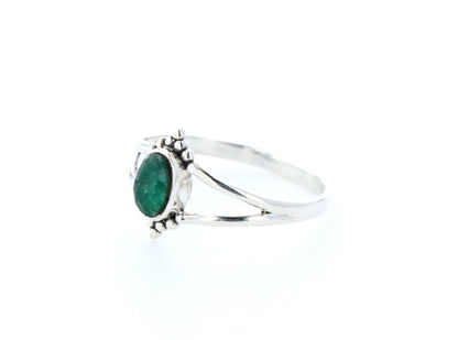 Bague émeraude indienne naturelle｜Argent 925